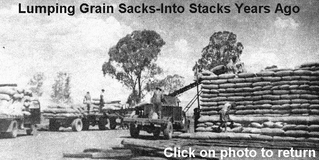 Lumping sacks of wheat
